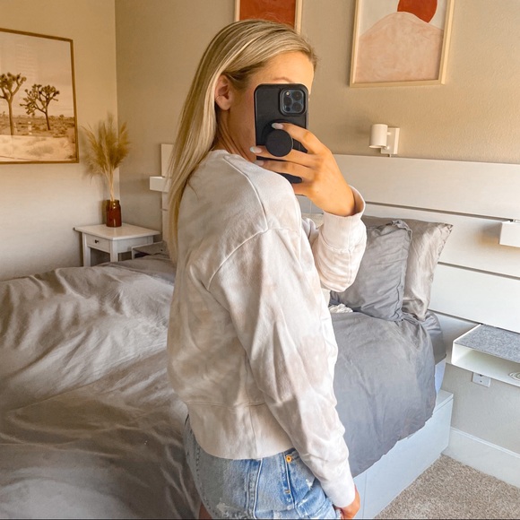 Women's Madewell White Tie Dye Sweatshirt - Picture 4 of 7